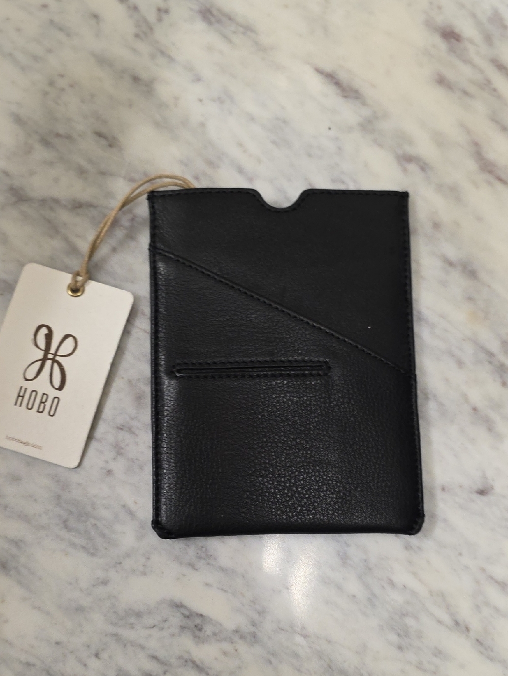 HOBO Black Leather Passport Sleeve Case